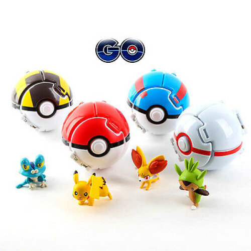 Bounce Poku00e9mon Pokeball Pop-up Fighting Toys (4pk)