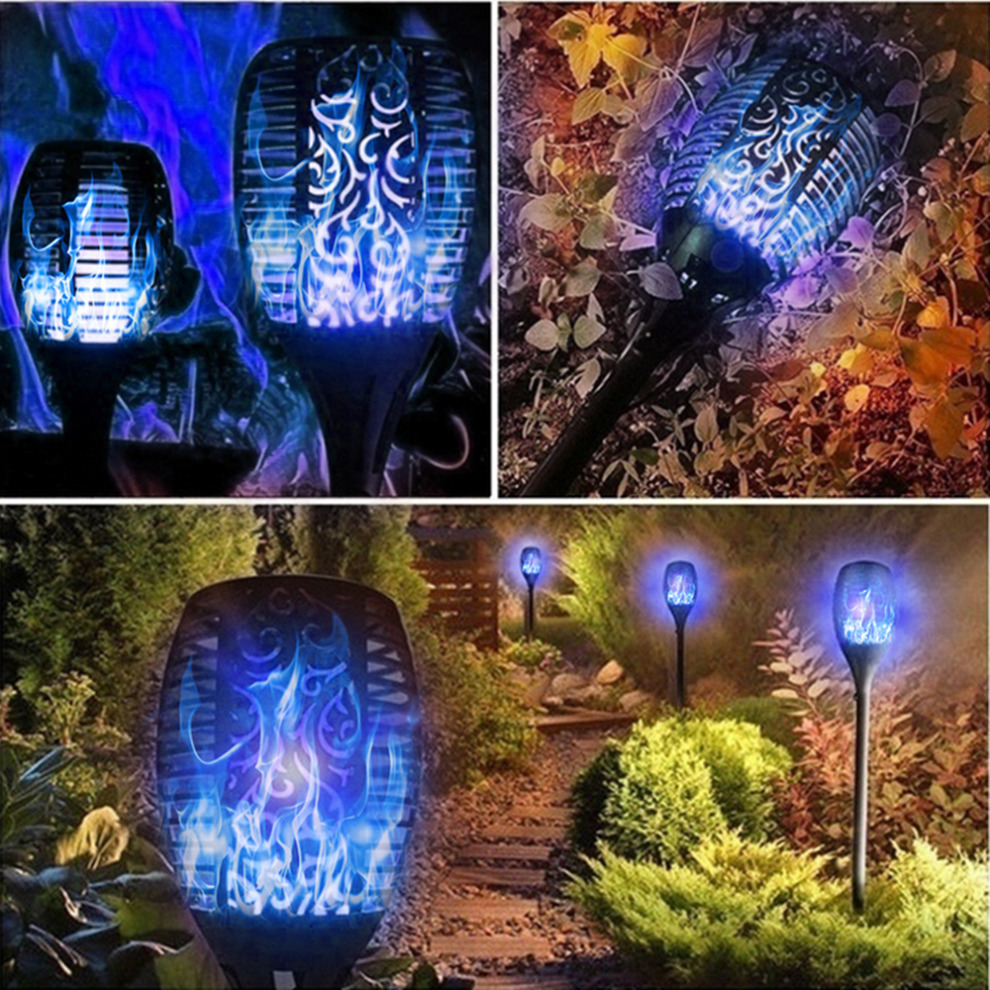 (1 Pack) 7 Color Solar Led garden Flame Torch Light