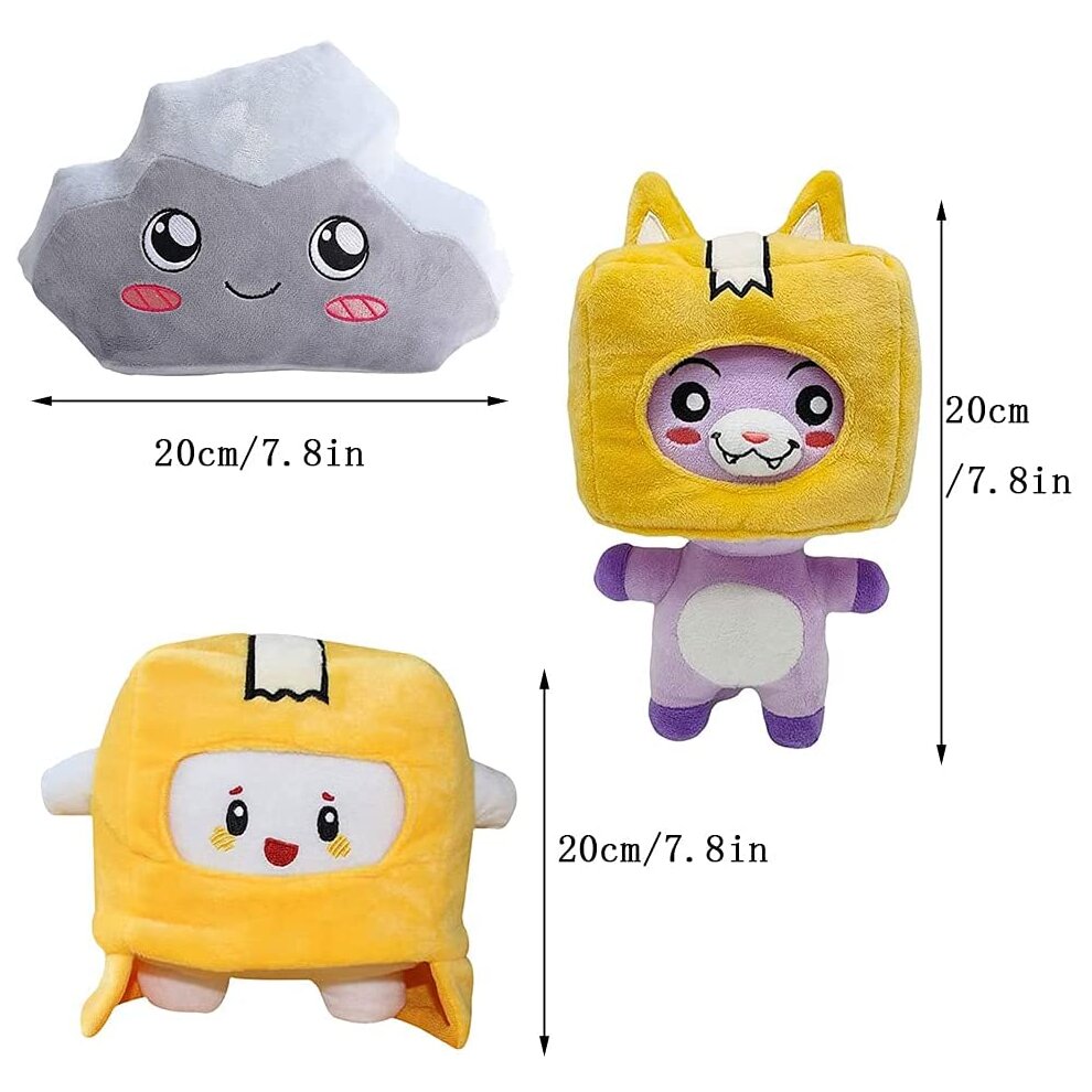 Lankybox Plush FOXY + BOXY + ROCKY Soft Toys Kid Game Figure Doll