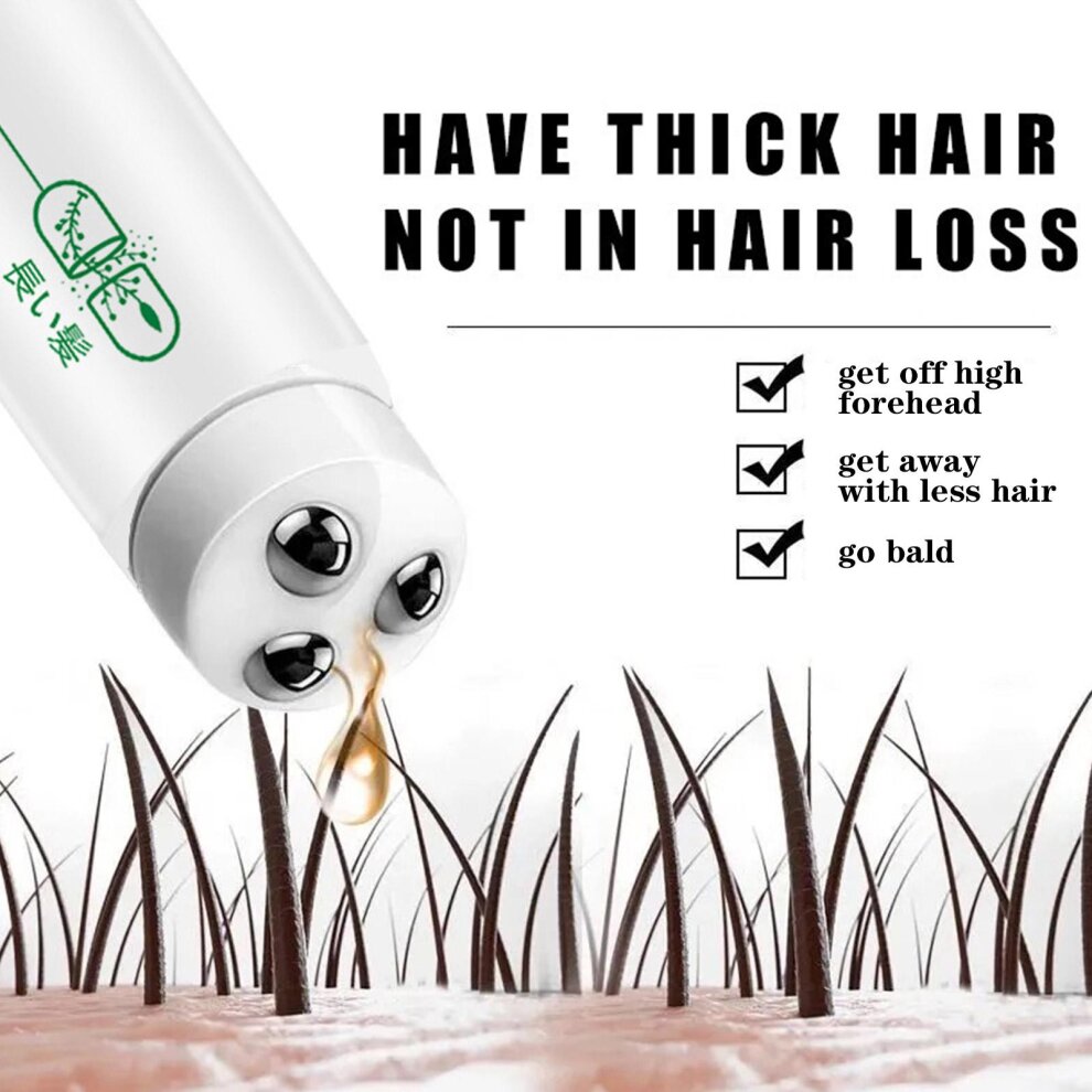 Hair Line Growth Serum Derma Scalp Triple Roll Hair Anti Products Hair Essence Massager Regrow Loss Hair Fast 20ML