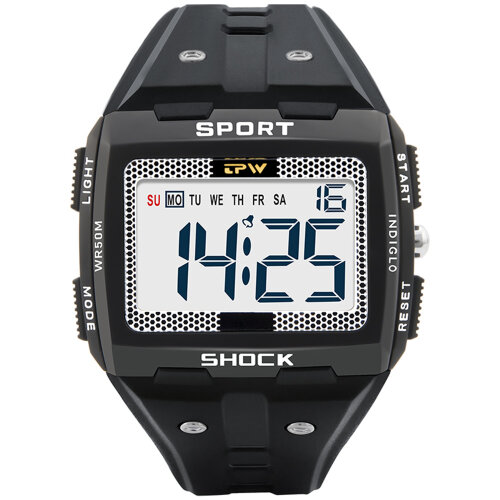Men Sport Watch Digital Multifunction Alarm Chrono Waterproof Back Light Square