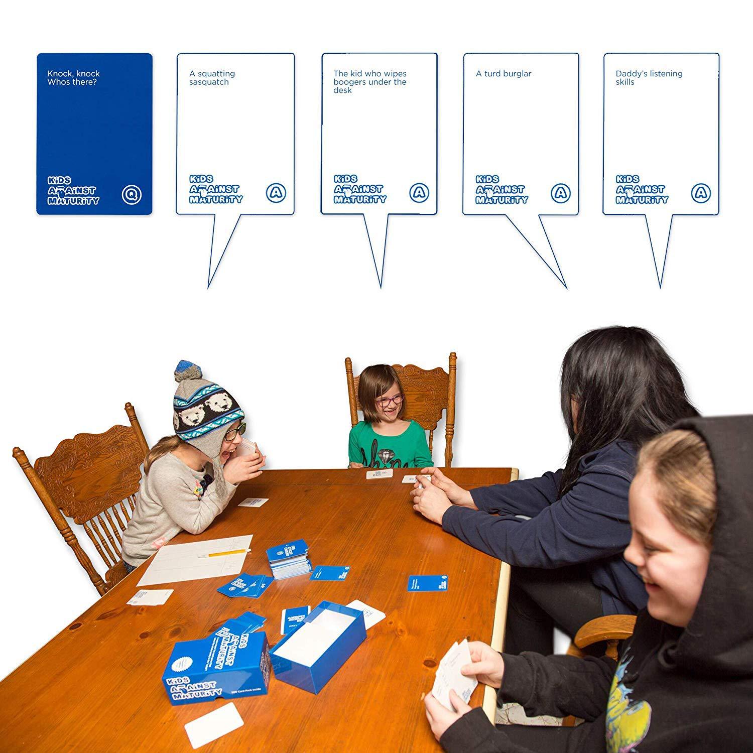 Kids Against Maturity Card Game 3-4 People Board Game for Kids and Families Super Fun Hilarious for Family Party Game Night Entertainment Basic Edition