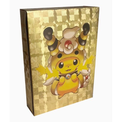 Gold Cards TCG Deck Box Foil Pokemon Card Assorted Collect Game English Letter Gift for Boys Girls 14pcs Vmax 11pcs V 14pcs GX 9 pcs Vstar 9pcs basic