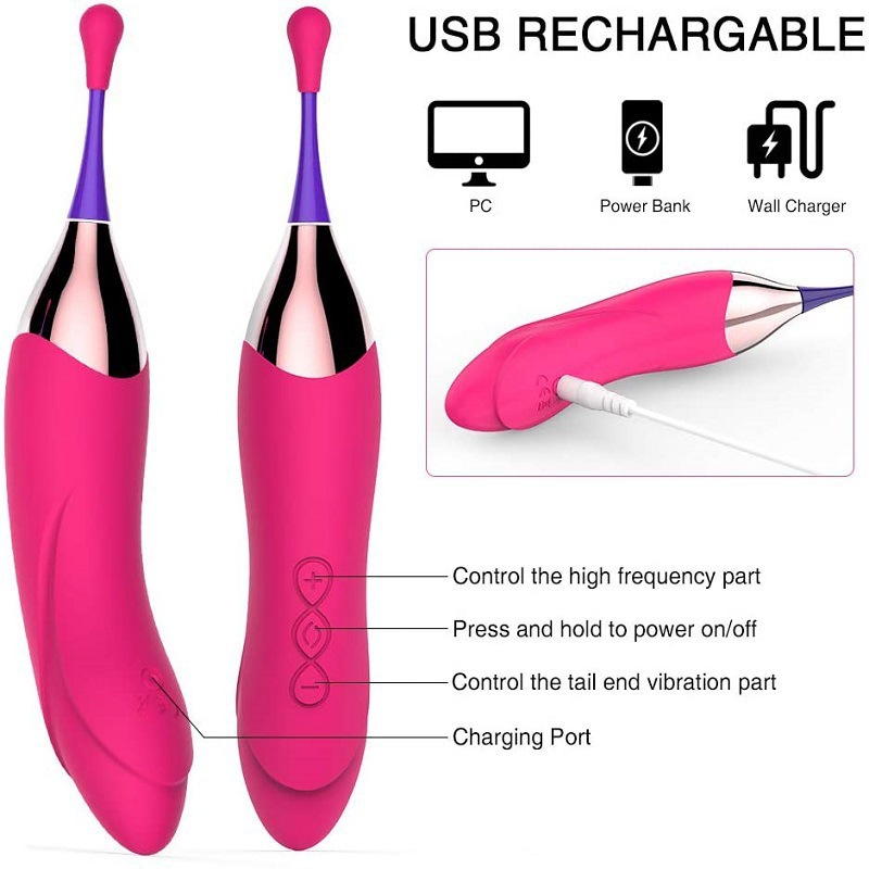 G-Spot Vibrator Clitoral Sex Toys Cordless Electric Massager Rechargeable Waterproof Mini Wand Finger AV Stimulator Women Lesbian