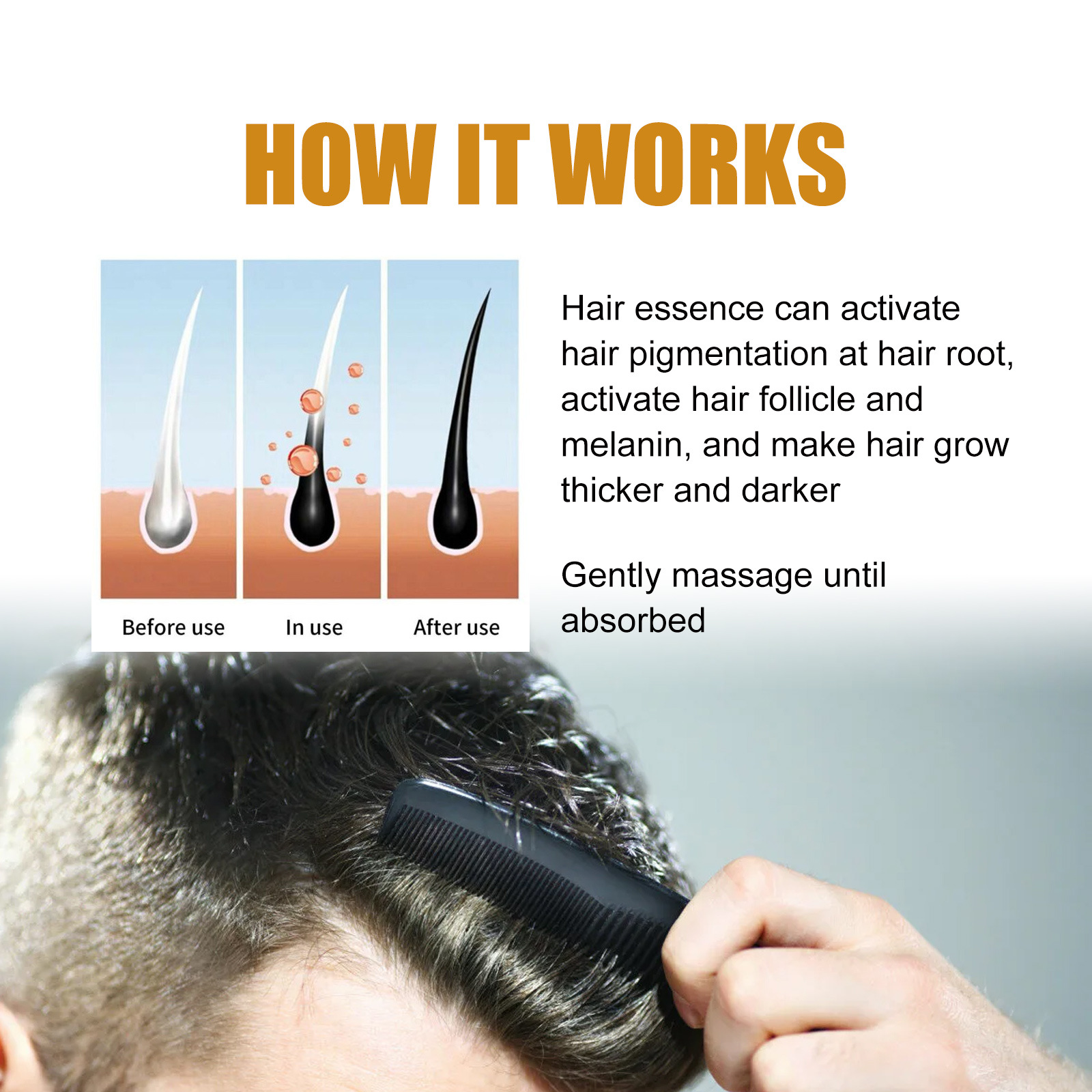 Hair Thickening Serums Anti-Grey Hair Growth Serums Essense Hair Oil for Thin Fine Hair Women and Men Use 30ml
