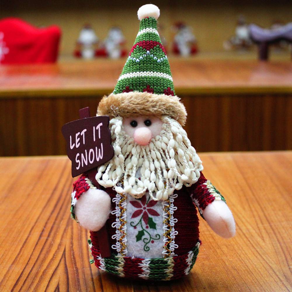 (Santa Claus) Cute Christmas Santa Snowman Deer Doll Decoration Gift Doll Christmas Tree Hanging Ornament New Year Xmas Home Decoration