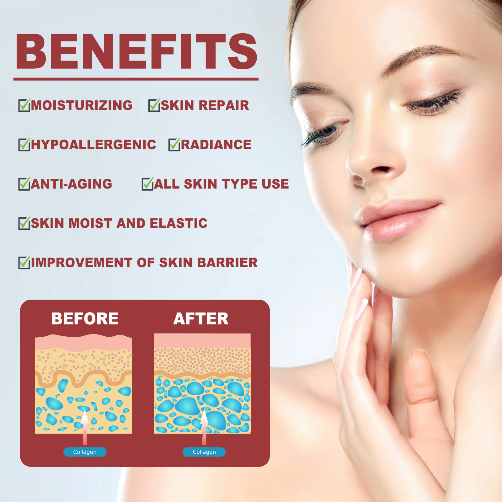 Collagen Film Paper Soluble Facial Mask Cloth Anti-Aging Water Face Filler Full Collagen Fiming Lifting Cheek Forehead Anti Aging Moisturizing