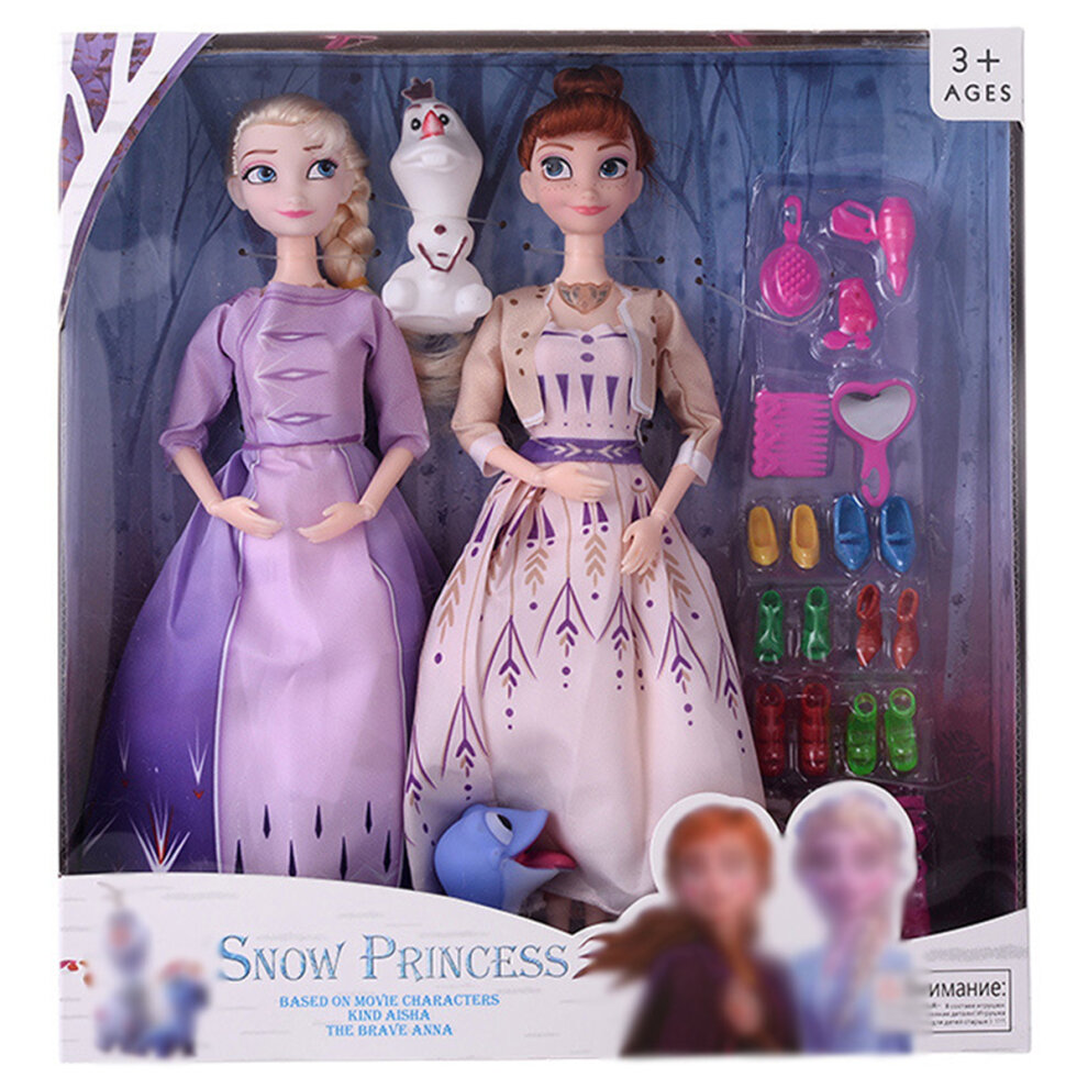 Frozen Elsa & Anna Princess Cross-Dressing Doll Drag Dolls 12.5IN Action Figure Gift Boxset