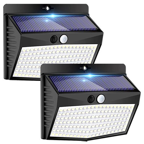 Solar Security Lights Outdoor 138 LED Solar Powered Fence Light Solar Wall Lighting for Garden Outside
