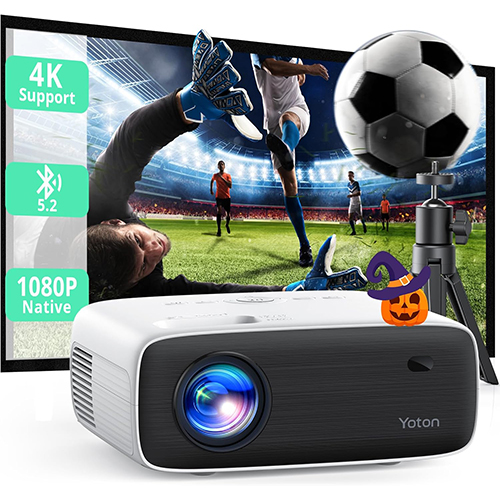 Bluetooth Projector 4K with Tripod Projector Native 1080P 18000 Lumens Bluetooth Portable Home Video Movie Projector Compatible with iOS Android HDMI USB AV and SD Card Best for Home Cinema