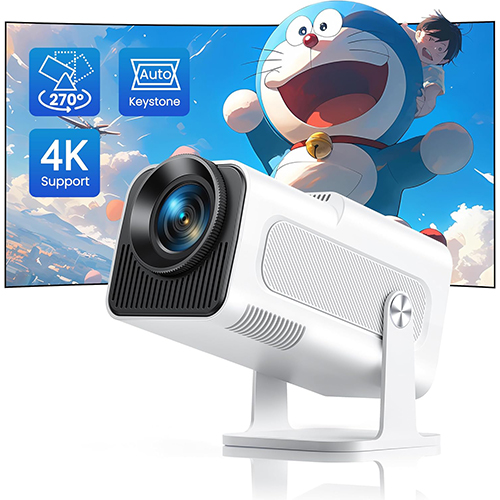 Mini Projector 4K Supported Portable Projector with Rotatable Auto Keystone Native 1080P 22000 Lumen Home Cinema Projector  WiFi6 Bluetooth Short Throw Outdoor Projector for iOS Android