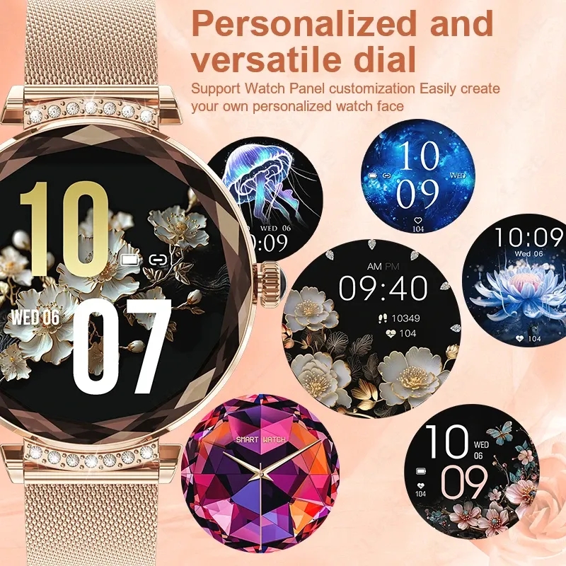 Lady Straps Smart Watch Fashion Luxury Diamond Women Female Smartwatch