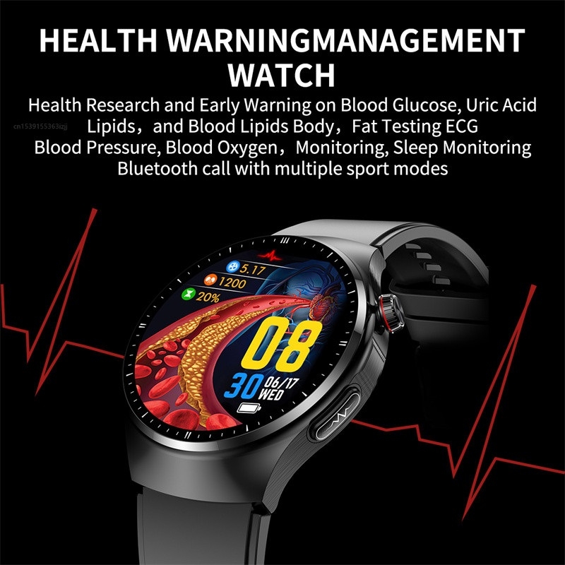 Smart Watch Uric Acid Lipids Blood Glucose ECG Health Monitoring
