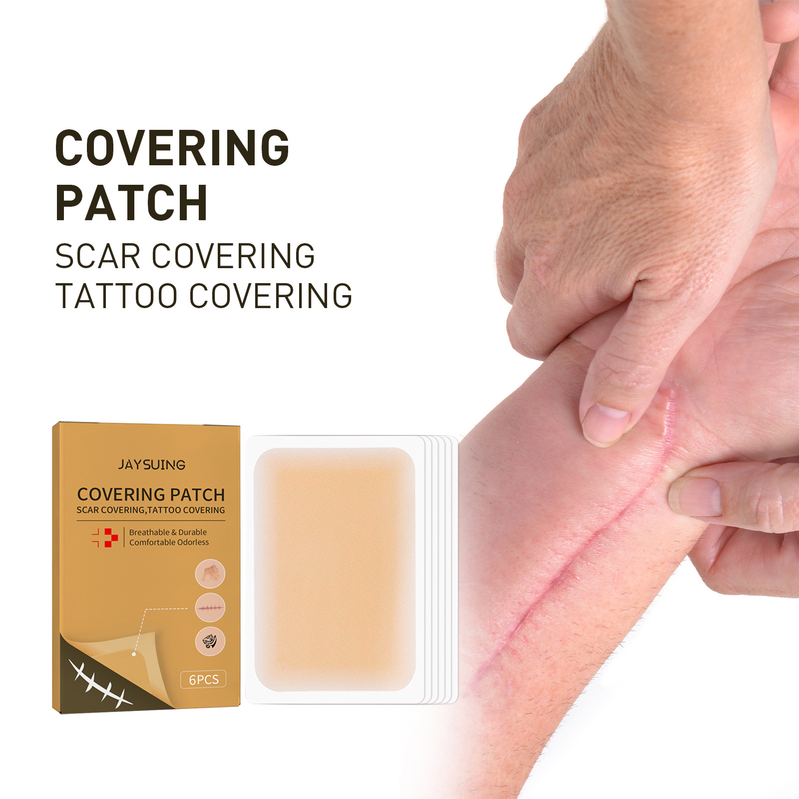 (1 PC) Tattoo Concealer Patches Ultra Thin Patch For Tattoo Scar And Birthmarks Conceal Skin Color Invisible Waterproof Skin Tone Concealer Sticker For Covering