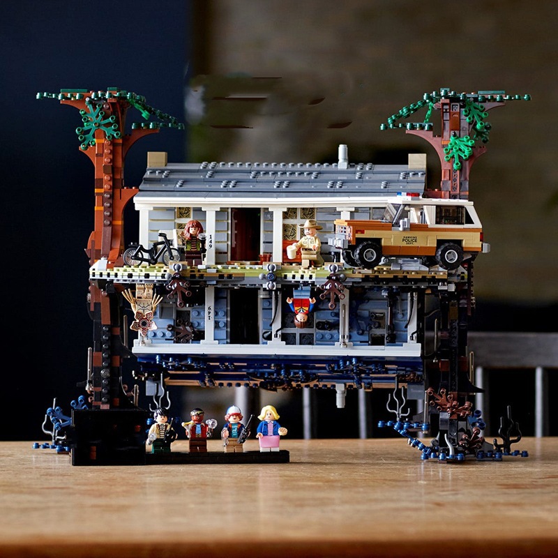 Creative Street Scene MOC Strange Things Upside Down World Small Particle Building Blocks