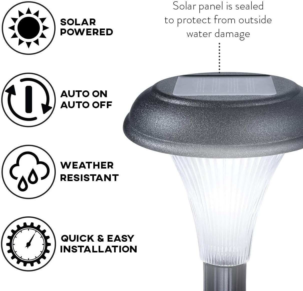 Solar Garden Lights for Outdoor 10 Brightest Light Set Transform Your Paths, Garden, Flowerbeds, Borders and Drive Easy NO Wires Install Double Waterproof 