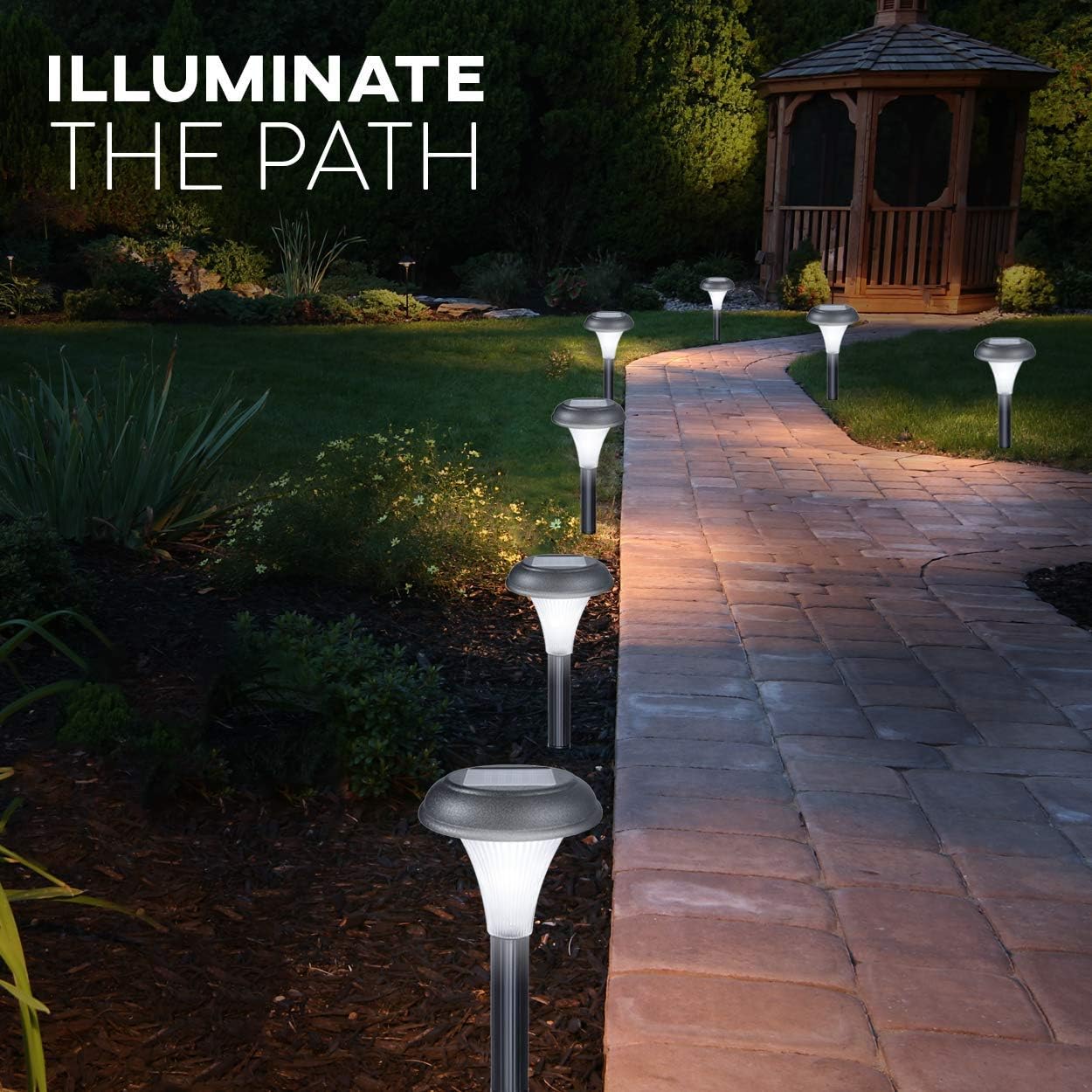 Solar Garden Lights for Outdoor 10 Brightest Light Set Transform Your Paths, Garden, Flowerbeds, Borders and Drive Easy NO Wires Install Double Waterproof 