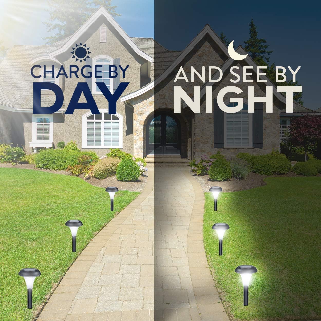 Solar Garden Lights for Outdoor 10 Brightest Light Set Transform Your Paths, Garden, Flowerbeds, Borders and Drive Easy NO Wires Install Double Waterproof 