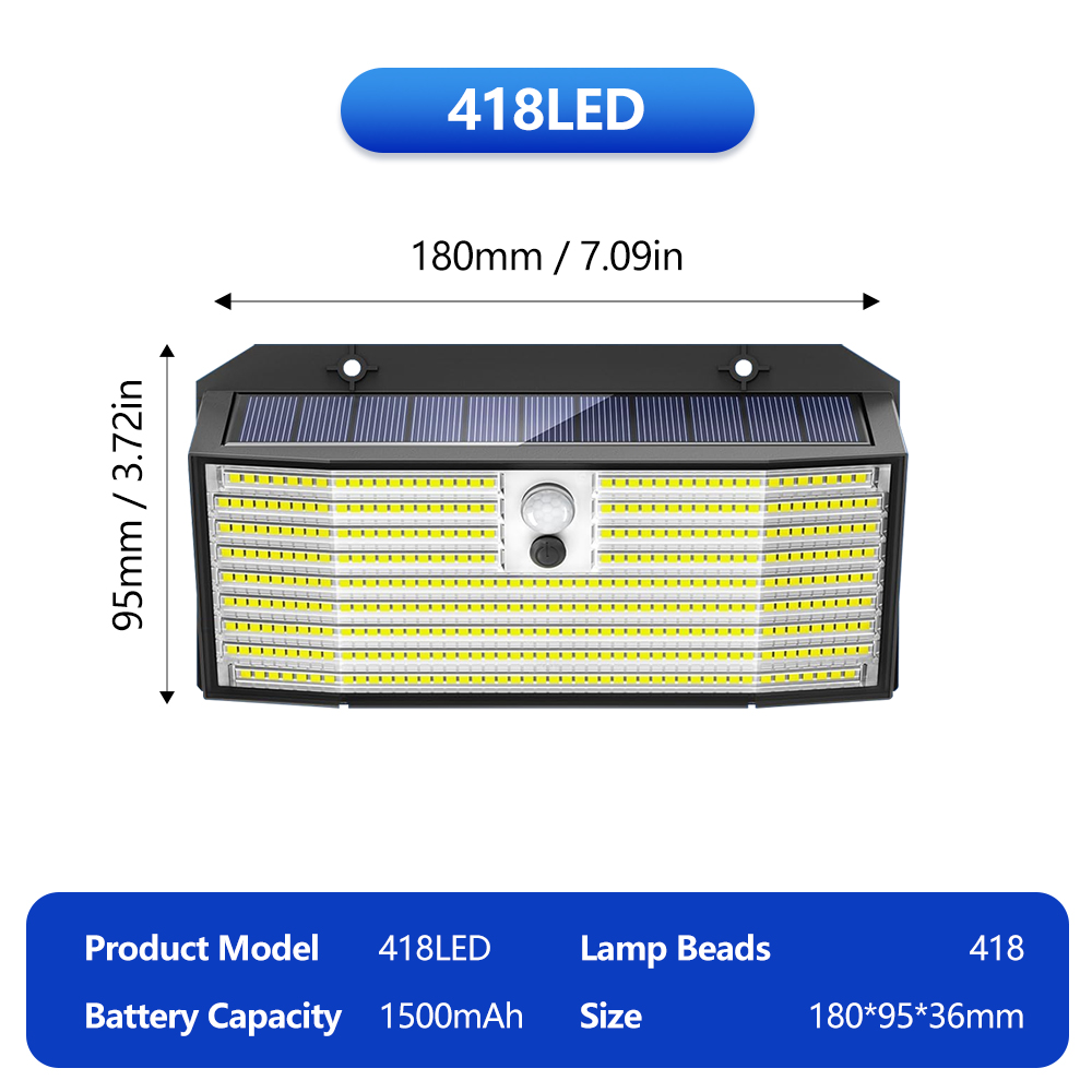 (158 LEDS) Solar Security Lights Outdoor 3 Modes Solar Powered Motion Sensor Lights Waterproof Wall Lights Fence Yard Garage 