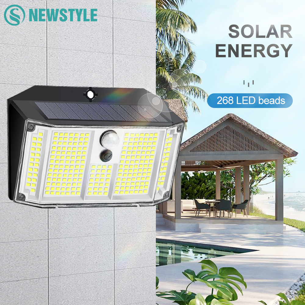 (158 LEDS) Solar Security Lights Outdoor 3 Modes Solar Powered Motion Sensor Lights Waterproof Wall Lights Fence Yard Garage 