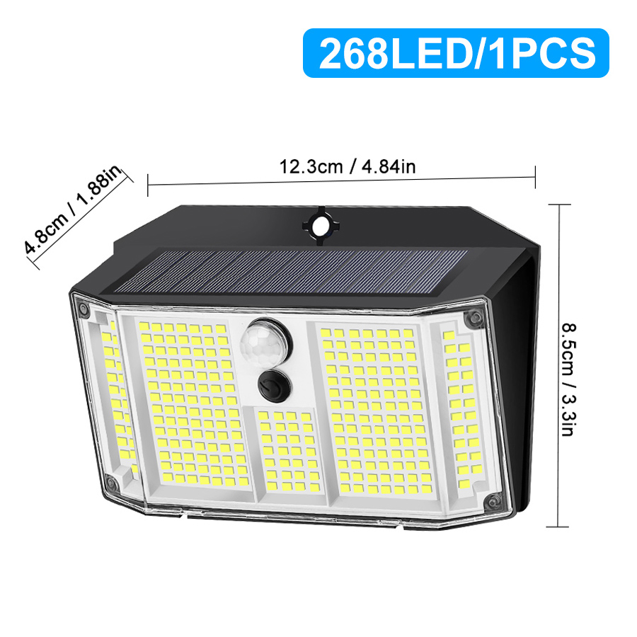 (158 LEDS) Solar Security Lights Outdoor 3 Modes Solar Powered Motion Sensor Lights Waterproof Wall Lights Fence Yard Garage 