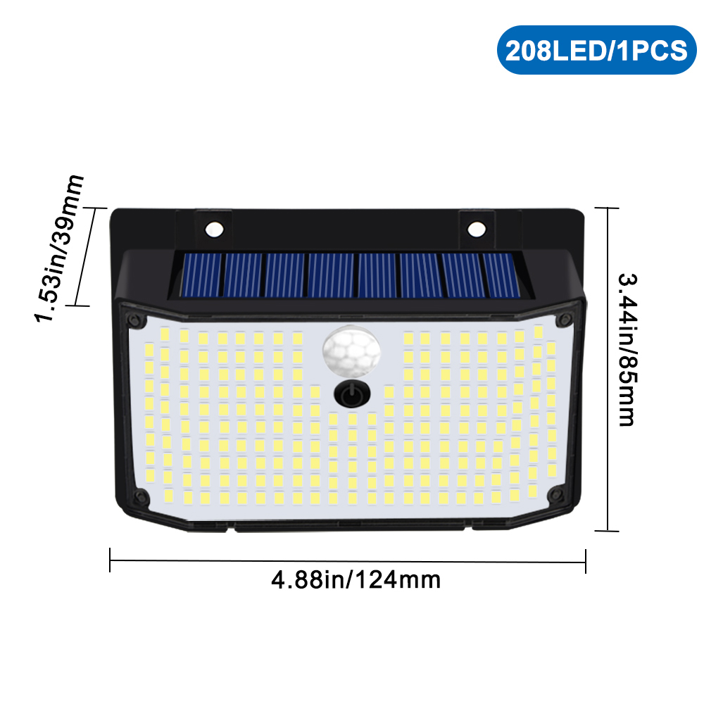 (158 LEDS) Solar Security Lights Outdoor 3 Modes Solar Powered Motion Sensor Lights Waterproof Wall Lights Fence Yard Garage 