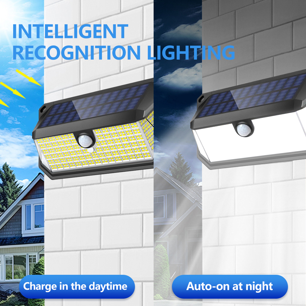 (158 LEDS) Solar Security Lights Outdoor 3 Modes Solar Powered Motion Sensor Lights Waterproof Wall Lights Fence Yard Garage 