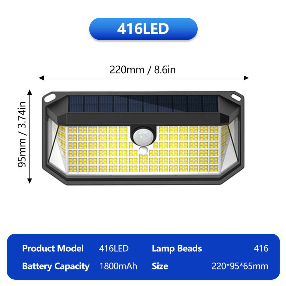 (158 LEDS) Solar Security Lights Outdoor 3 Modes Solar Powered Motion Sensor Lights Waterproof Wall Lights Fence Yard Garage 