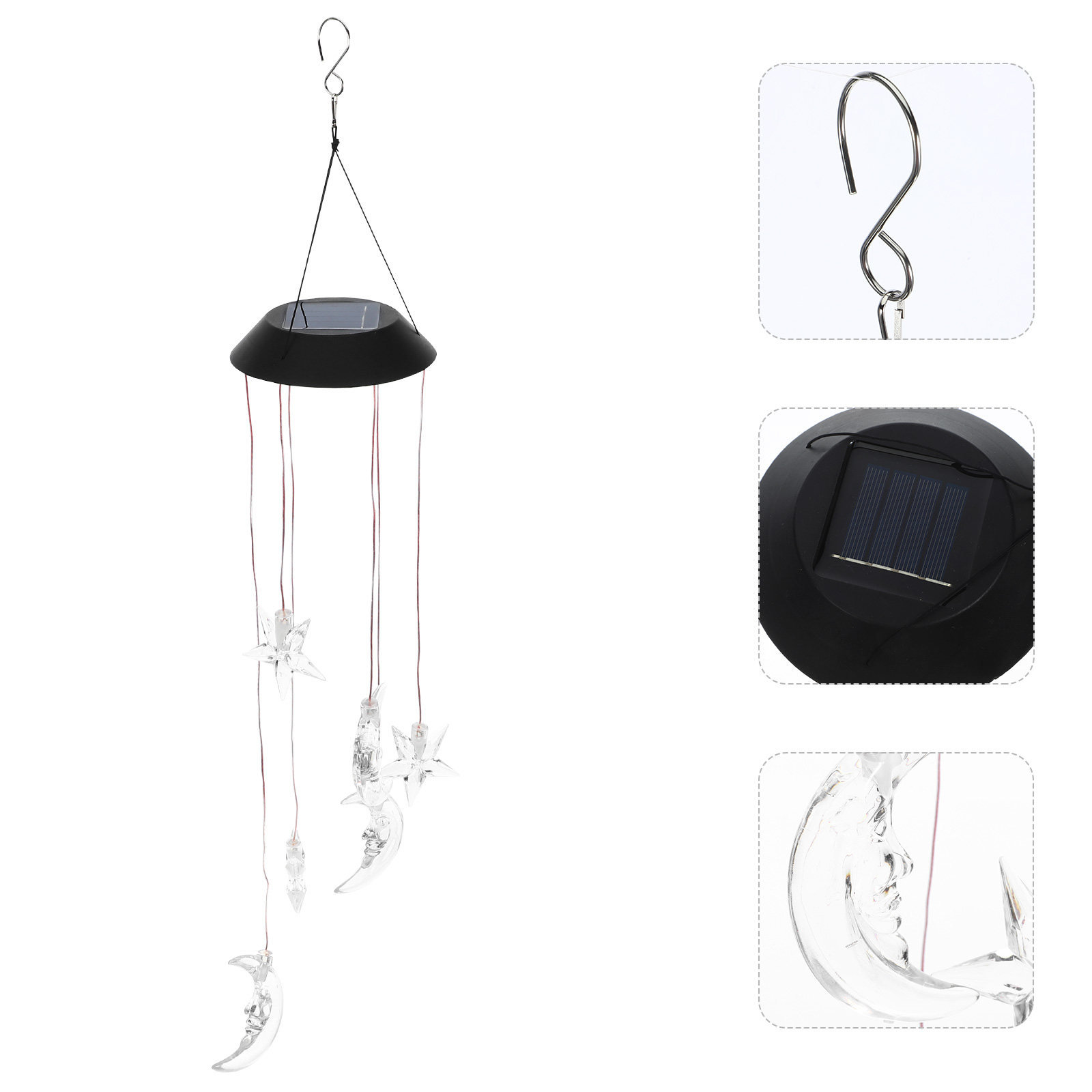 1Pcs Solar LED Wind Chime Light Outdoor Garden Hanging Lamp Creative Solar Powered Decorative Landscape Light Yard Lighting