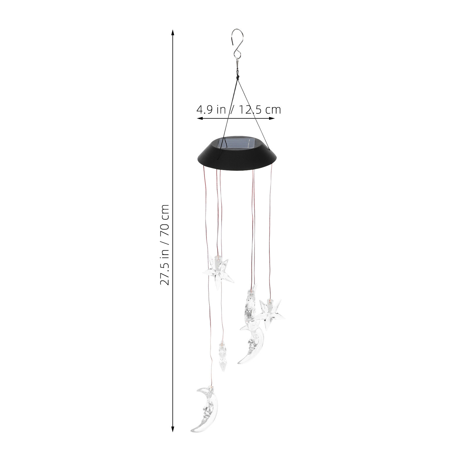 1Pcs Solar LED Wind Chime Light Outdoor Garden Hanging Lamp Creative Solar Powered Decorative Landscape Light Yard Lighting