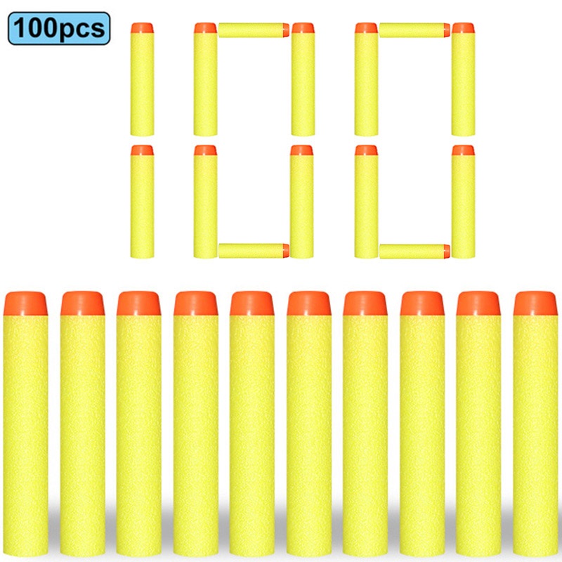(GN) 7.2cm 100pcs For Nerf Soft Bullets Darts Round Head Refill Sponge Darts Kids Children Toy Gun Bullets For NERF N-Strike Blasters