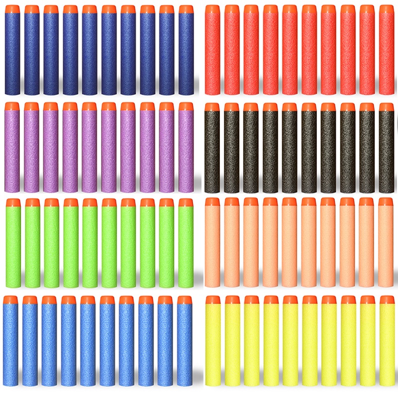 (GN) 7.2cm 100pcs For Nerf Soft Bullets Darts Round Head Refill Sponge Darts Kids Children Toy Gun Bullets For NERF N-Strike Blasters