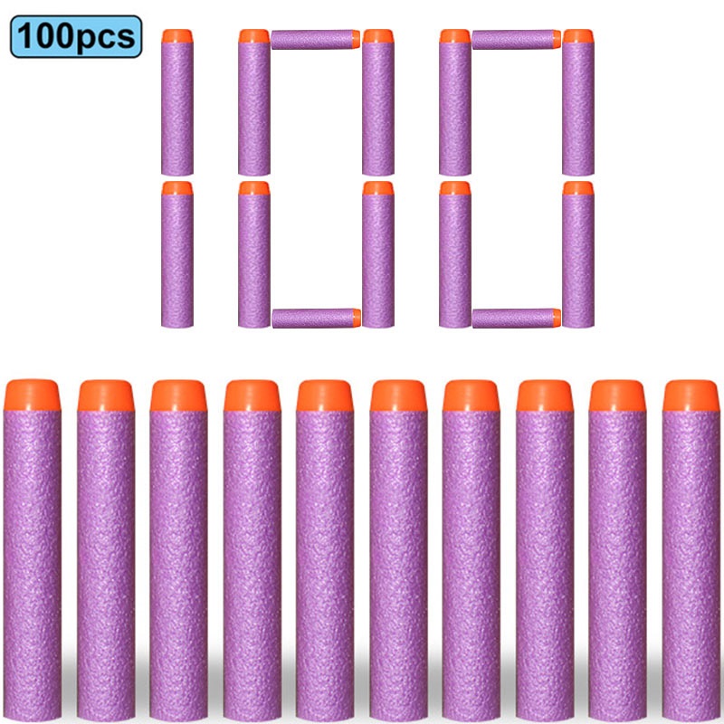 (GN) 7.2cm 100pcs For Nerf Soft Bullets Darts Round Head Refill Sponge Darts Kids Children Toy Gun Bullets For NERF N-Strike Blasters