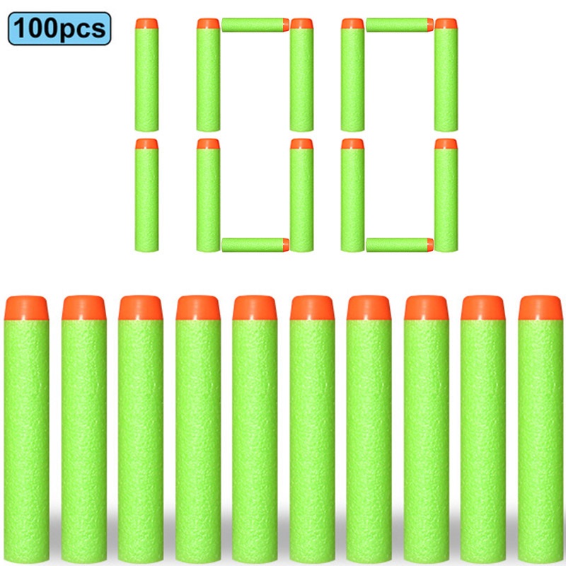 (GN) 7.2cm 100pcs For Nerf Soft Bullets Darts Round Head Refill Sponge Darts Kids Children Toy Gun Bullets For NERF N-Strike Blasters