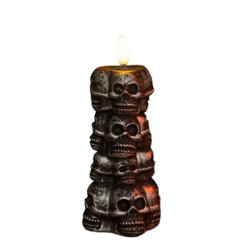 Skull Pile Candle Lights Halloween Decorations Ghost Festival Pumpkin Lamps Party Horror Atmosphere