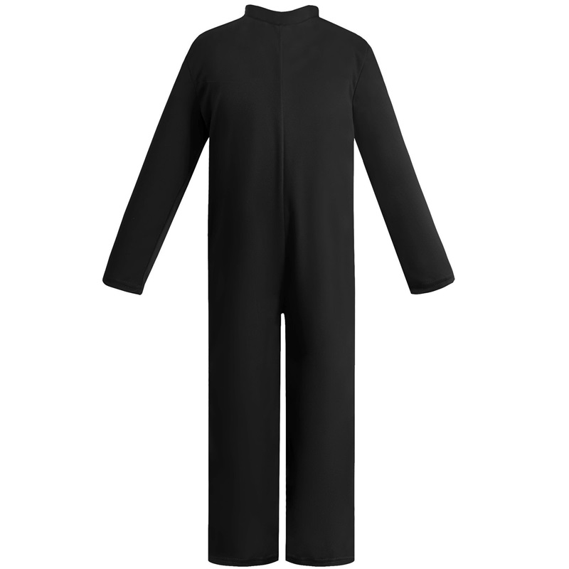 (S) Black Jumpsuit Minecraft Cosplay Outfit MC Halloween Costume For Kids Performance Wear