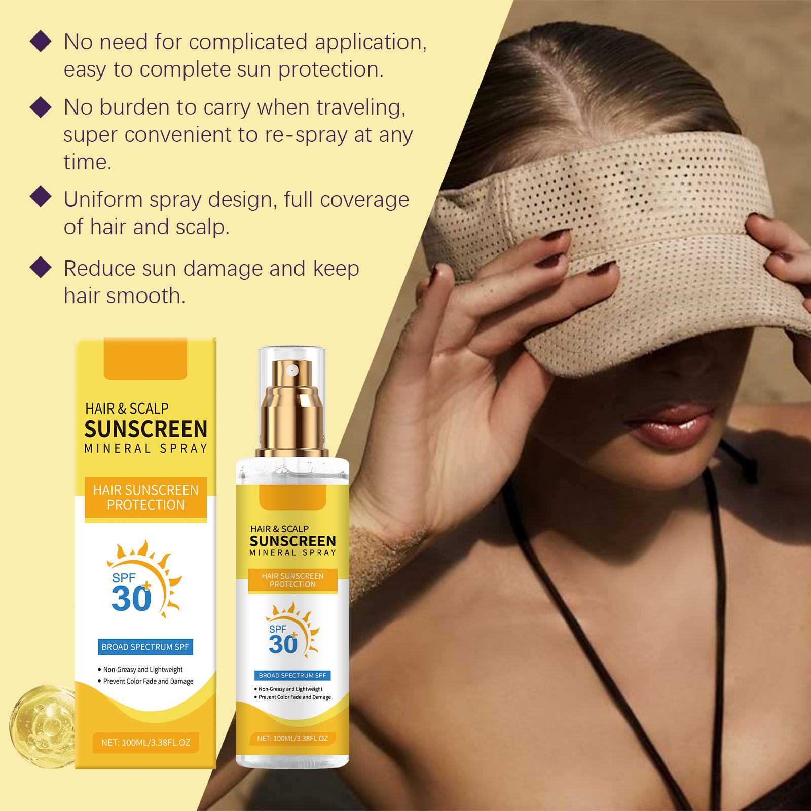 Scalp Protection Spray Mild Gentle Nourishing Refreshing Care Dry Hair Color Safeguard Outdoor Head Skin Repair Soft Healthy