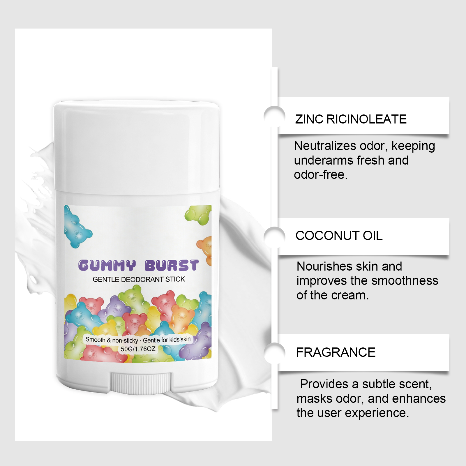 Deodorant Stick Dry Fresh Non Sticky Clothes Mild Care Body Skin Daily Underarm Care
