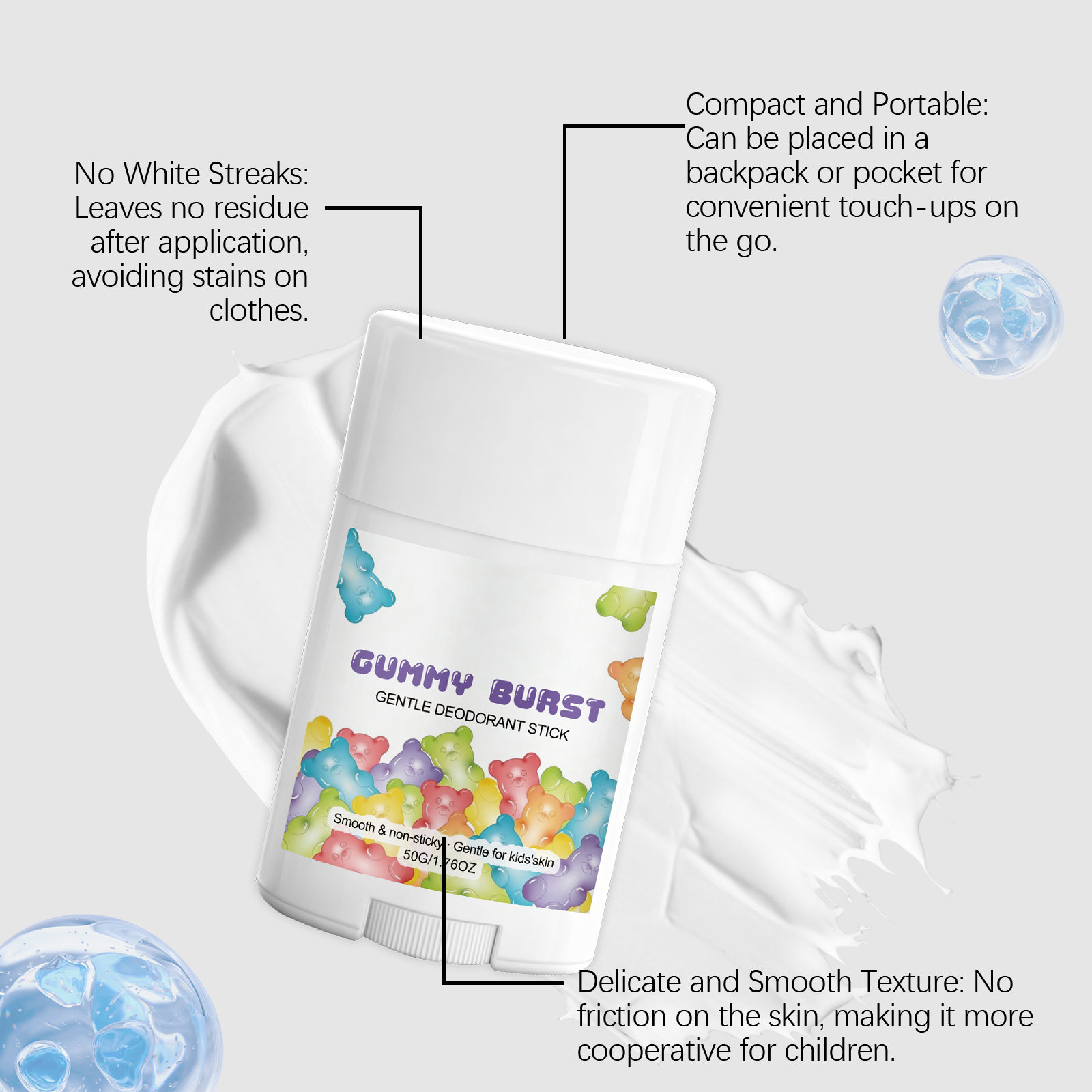 Deodorant Stick Dry Fresh Non Sticky Clothes Mild Care Body Skin Daily Underarm Care