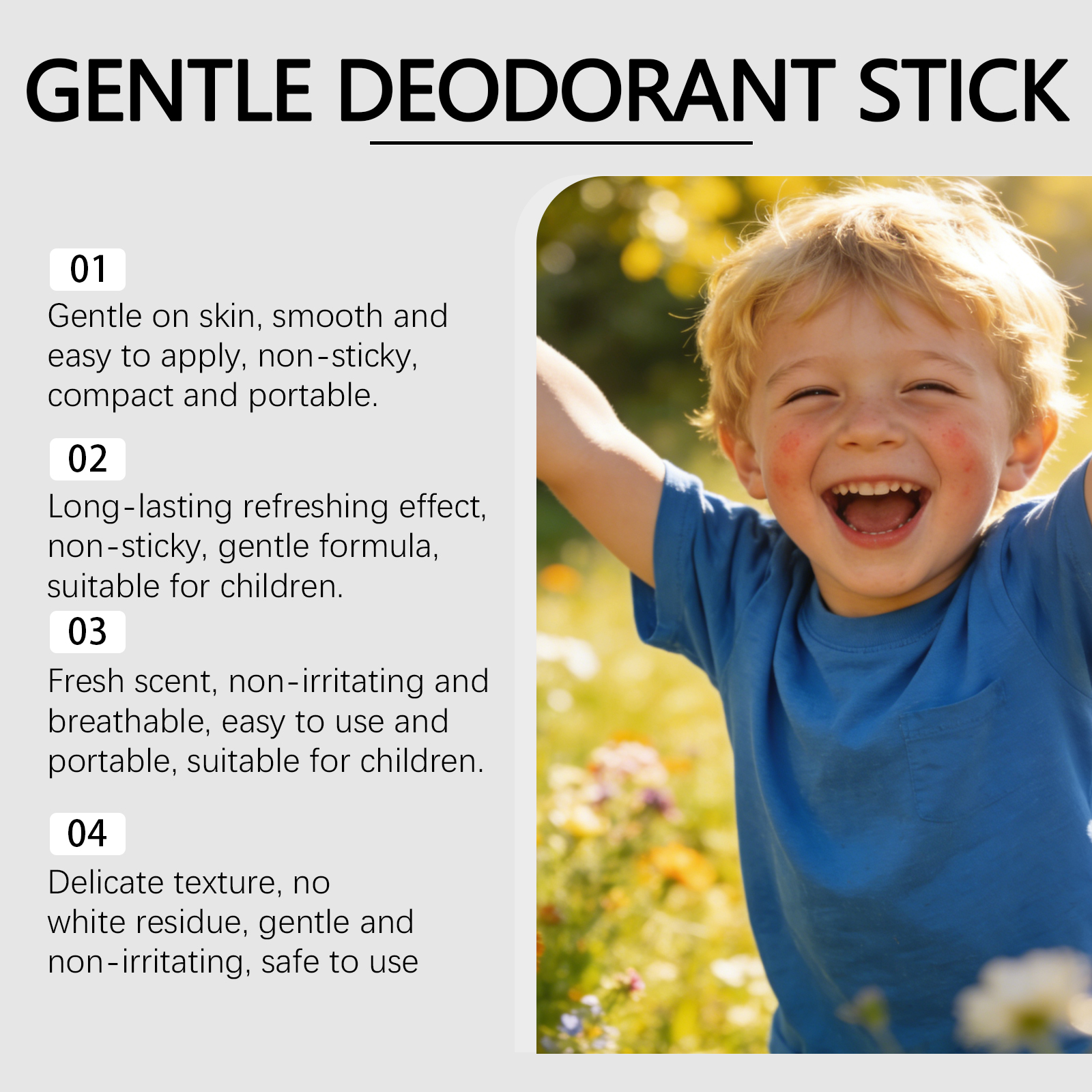 Deodorant Stick Dry Fresh Non Sticky Clothes Mild Care Body Skin Daily Underarm Care