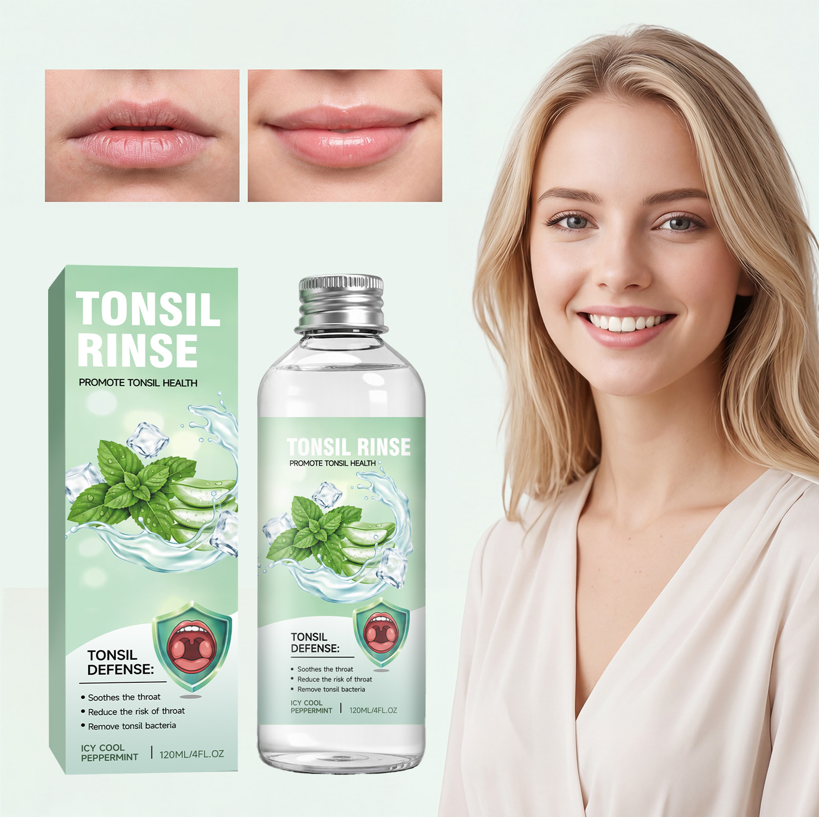 Refreshing Soothing Mouthwash Mint Cool Mild Comfortable Convenient Long Lasting Fresh Daily Oral Care Product
