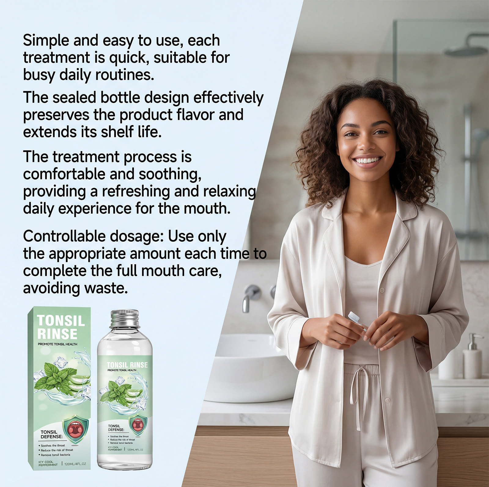 Refreshing Soothing Mouthwash Mint Cool Mild Comfortable Convenient Long Lasting Fresh Daily Oral Care Product