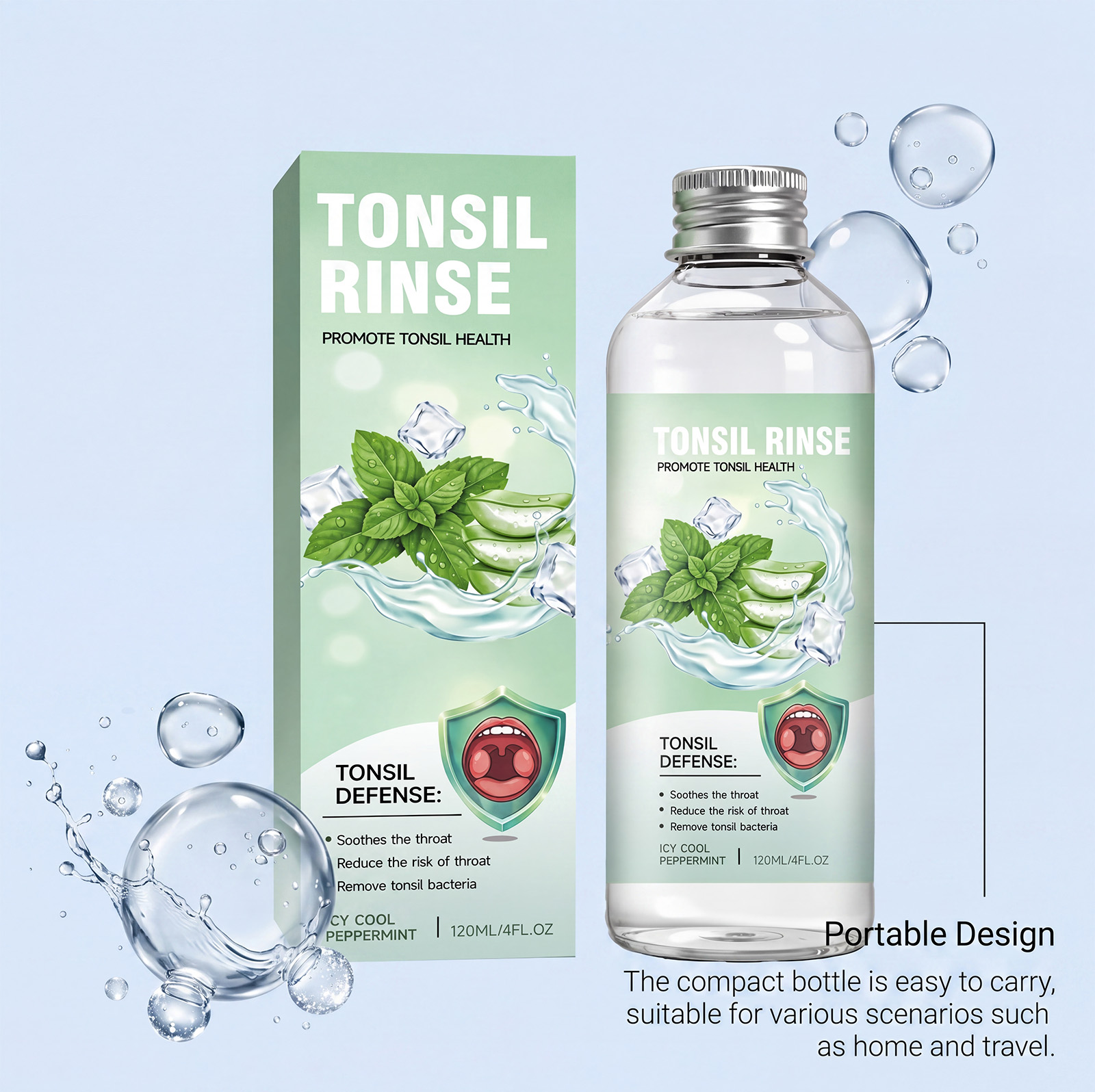 Refreshing Soothing Mouthwash Mint Cool Mild Comfortable Convenient Long Lasting Fresh Daily Oral Care Product