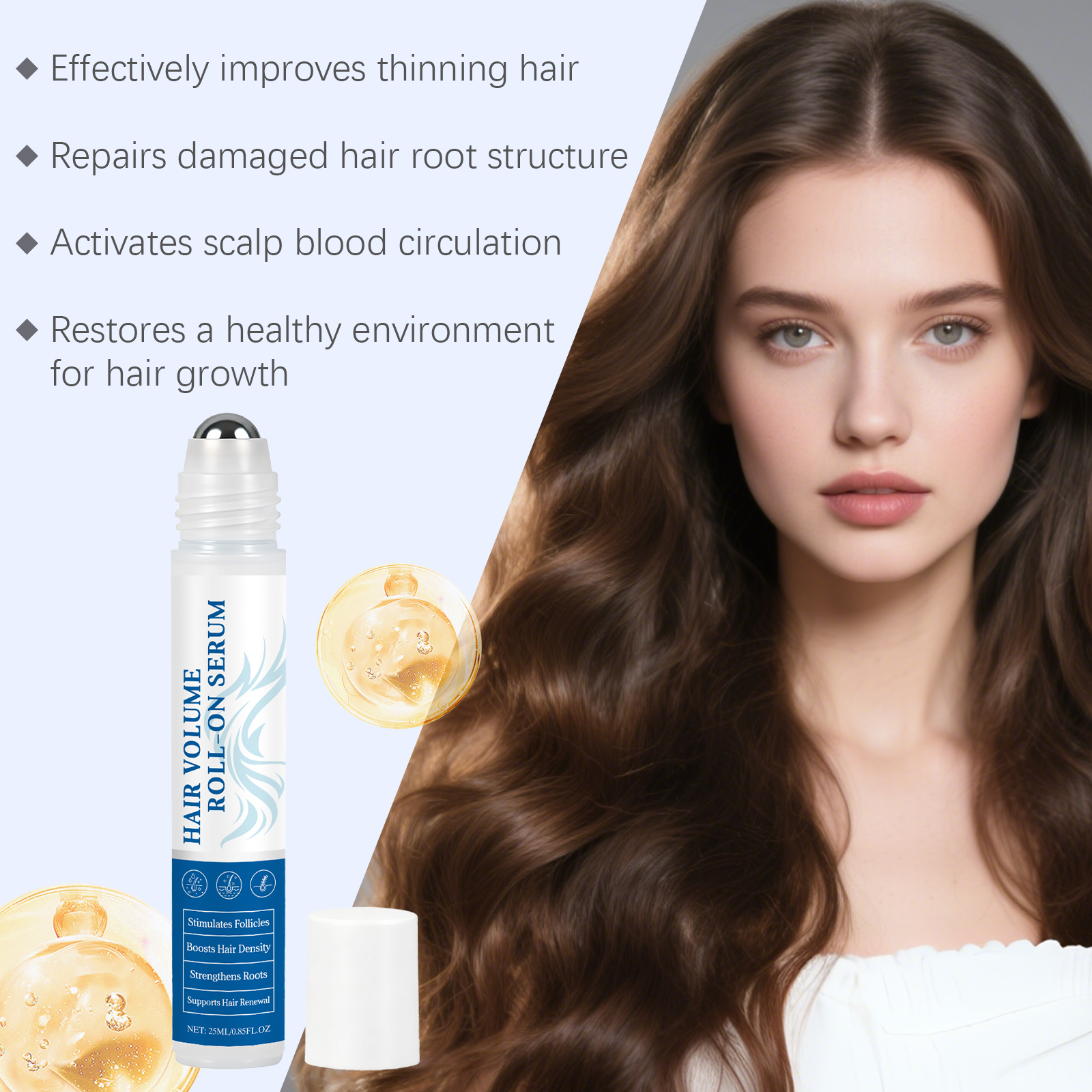 Rosemary Hair Roller Essence Nourish Scalp Plump Strengthen Hair Shiny Moisturize Care Tresses