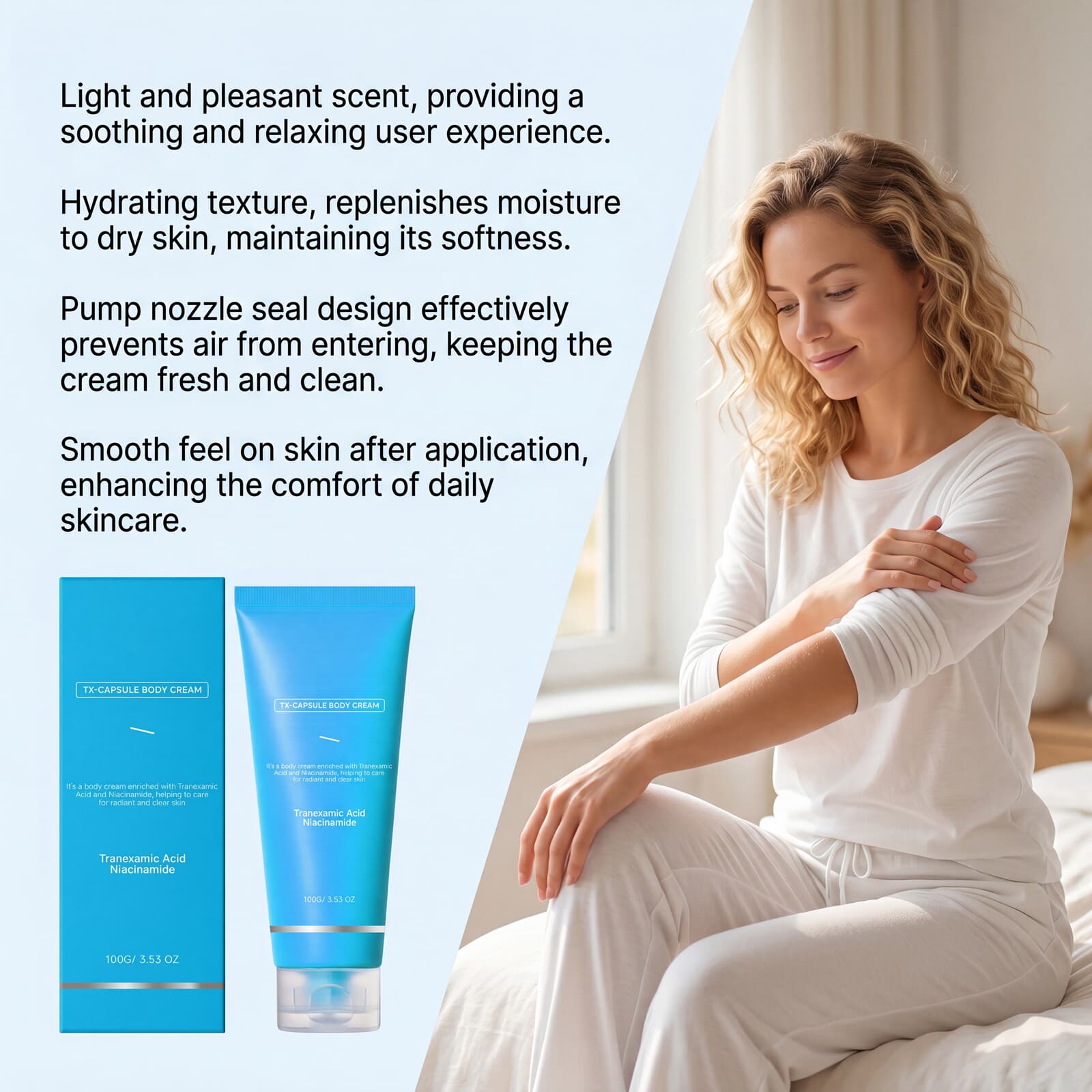 Nicotinamide Brightening Body Lotion Moisturizing Nourishing Soft Hydrating Glossy Light Texture For Skin Care Of Human Body
