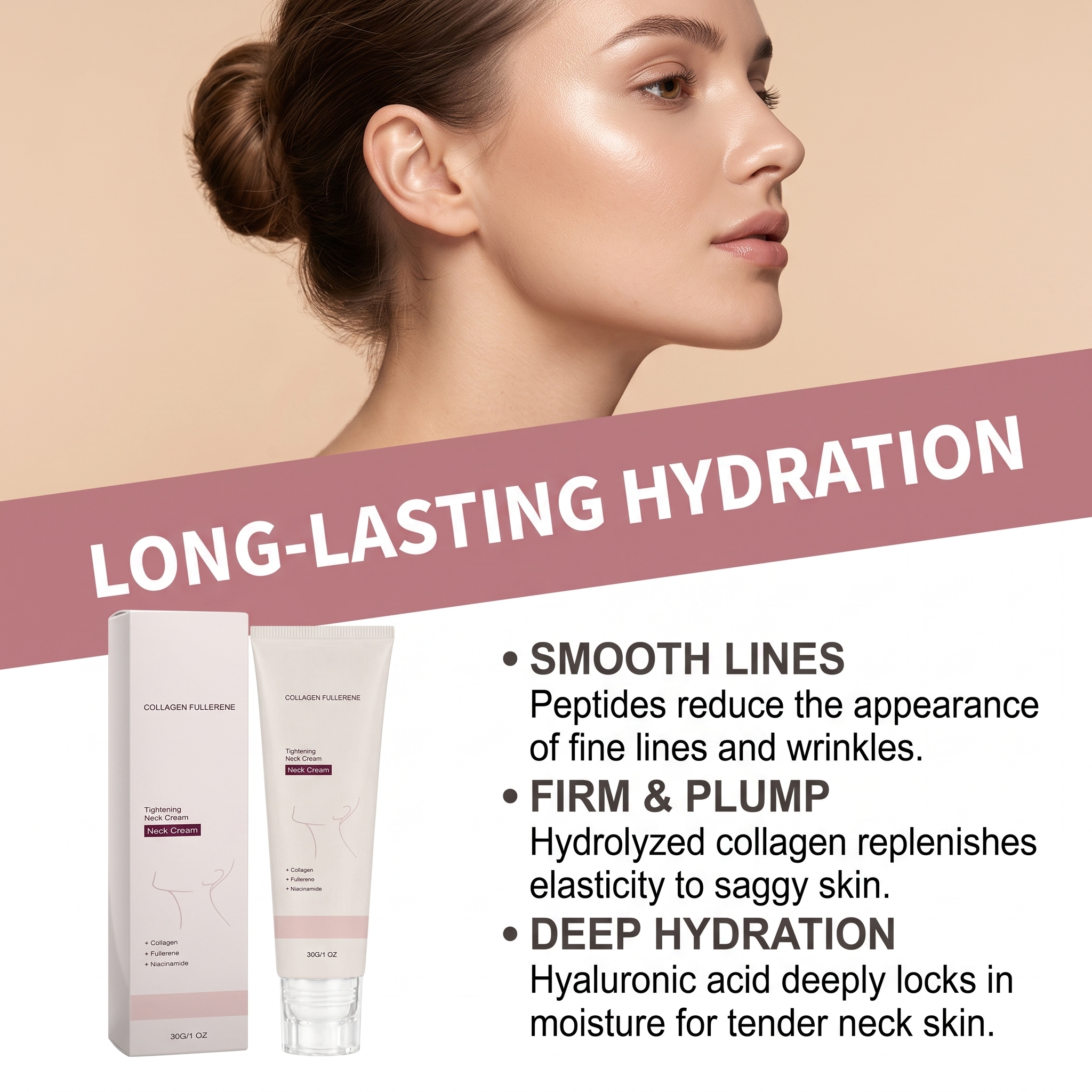 Neck Care Cream Mild Elastic Hydrating Moisturizing Smear Daily Protect Neck Contour Skin