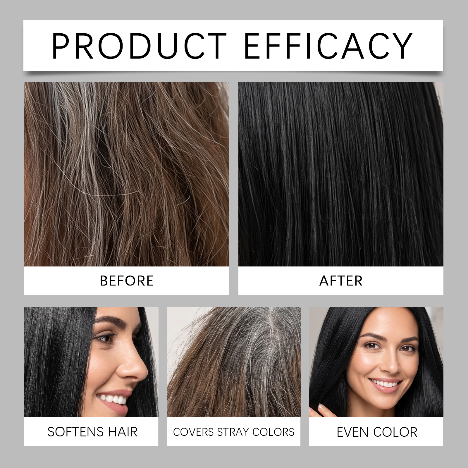 Hair Dye Comb Natural Black Glossy Hair Even Color With One Comb Easy Operation At Home Convenient Root Touch Up