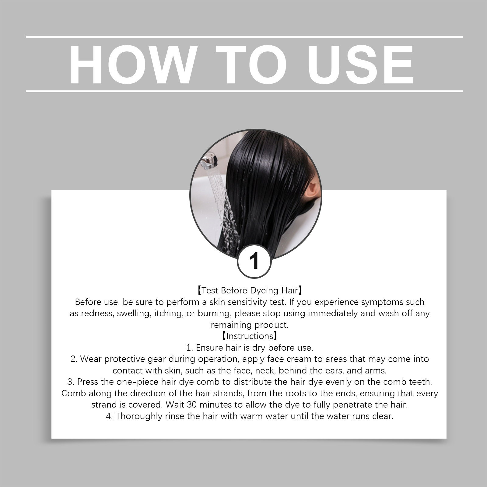 Hair Dye Comb Natural Black Glossy Hair Even Color With One Comb Easy Operation At Home Convenient Root Touch Up