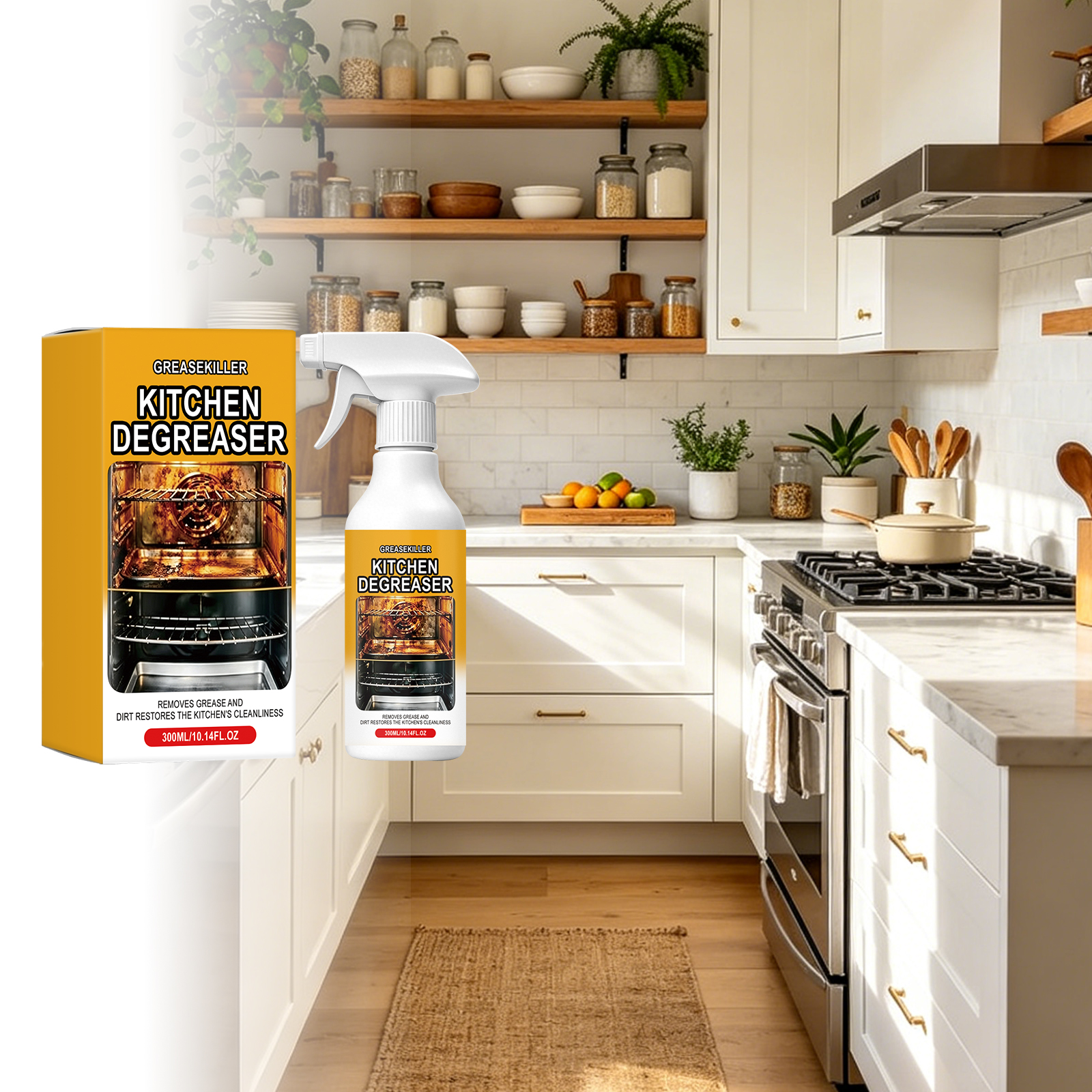 Kitchen Grease Cleaner Daily Household Purifying Stove Range Hood Tile Multi Surface Cleansing