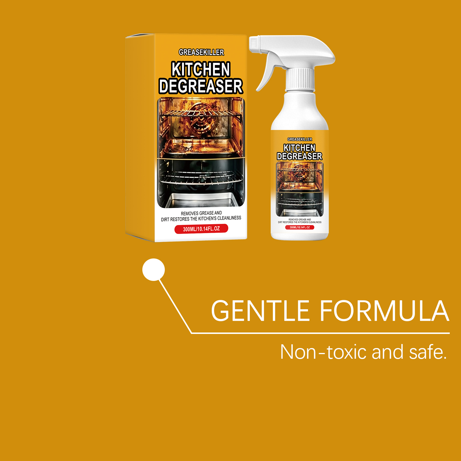 Kitchen Grease Cleaner Daily Household Purifying Stove Range Hood Tile Multi Surface Cleansing